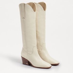 Sam Edelman Britten ivory cowboy boots in size 8